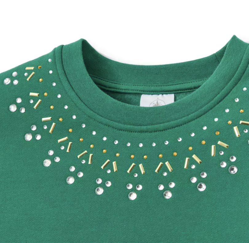 Santa Mickey and Minnie Mouse Holiday Pullover Sweatshirt for Women