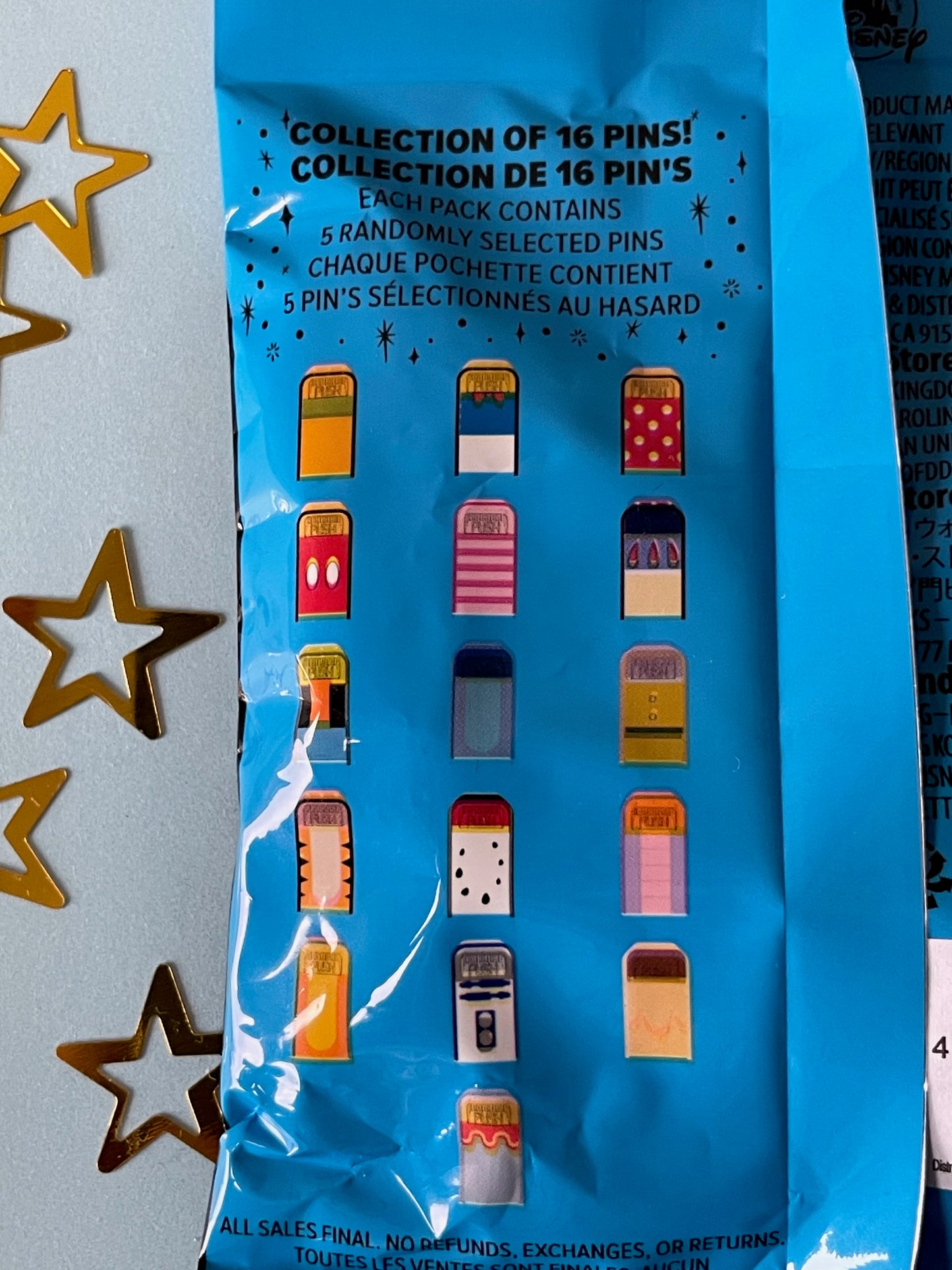 Disney Character Trash Bins Mystery Pin Pouch (5 Random Pins)