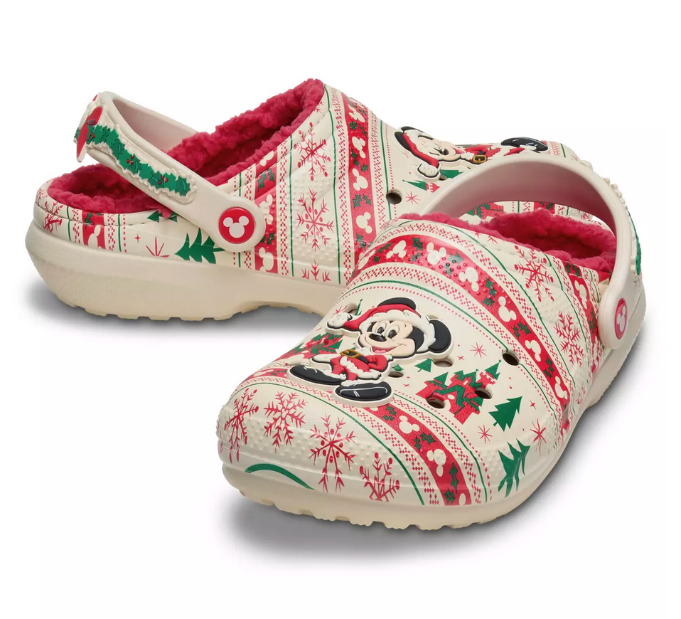Santa Mickey Mouse Fair Isle Holiday Clogs for Adults by Crocs
