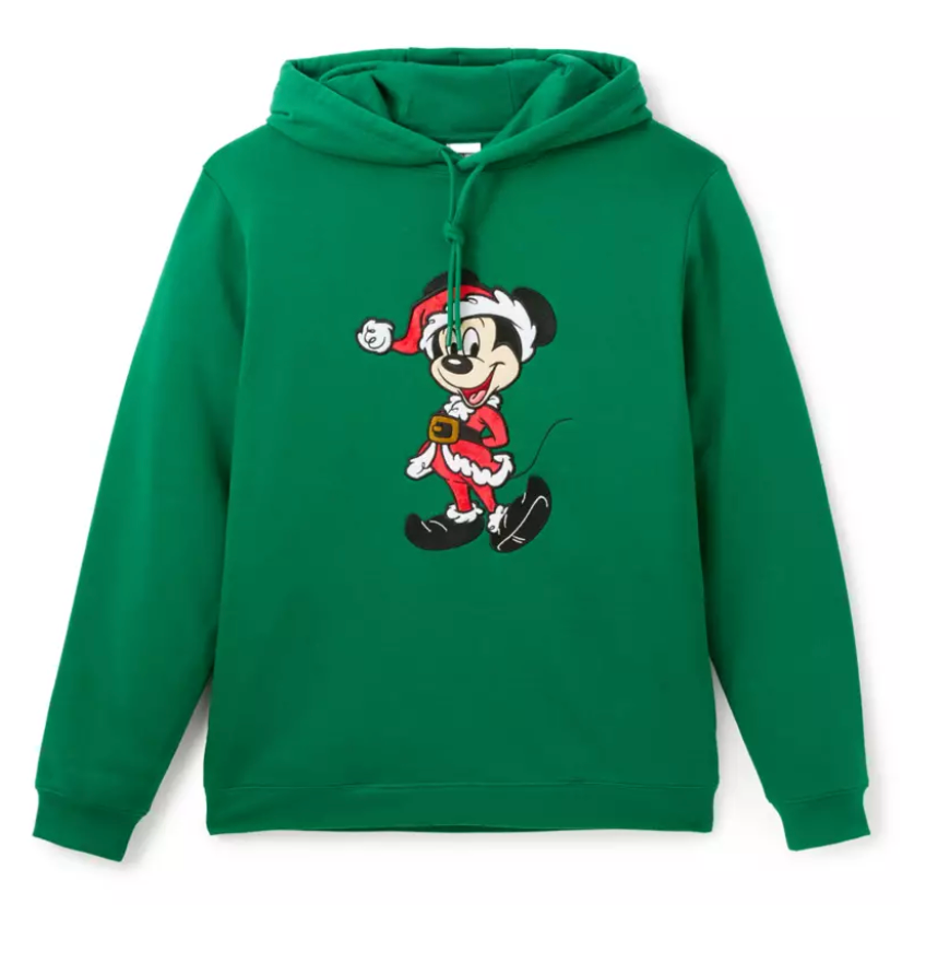 Santa Mickey Mouse Pullover Hoodie for Adults